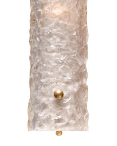 Modern Murano Glass Sconces with Textured Finish and Brass Accents