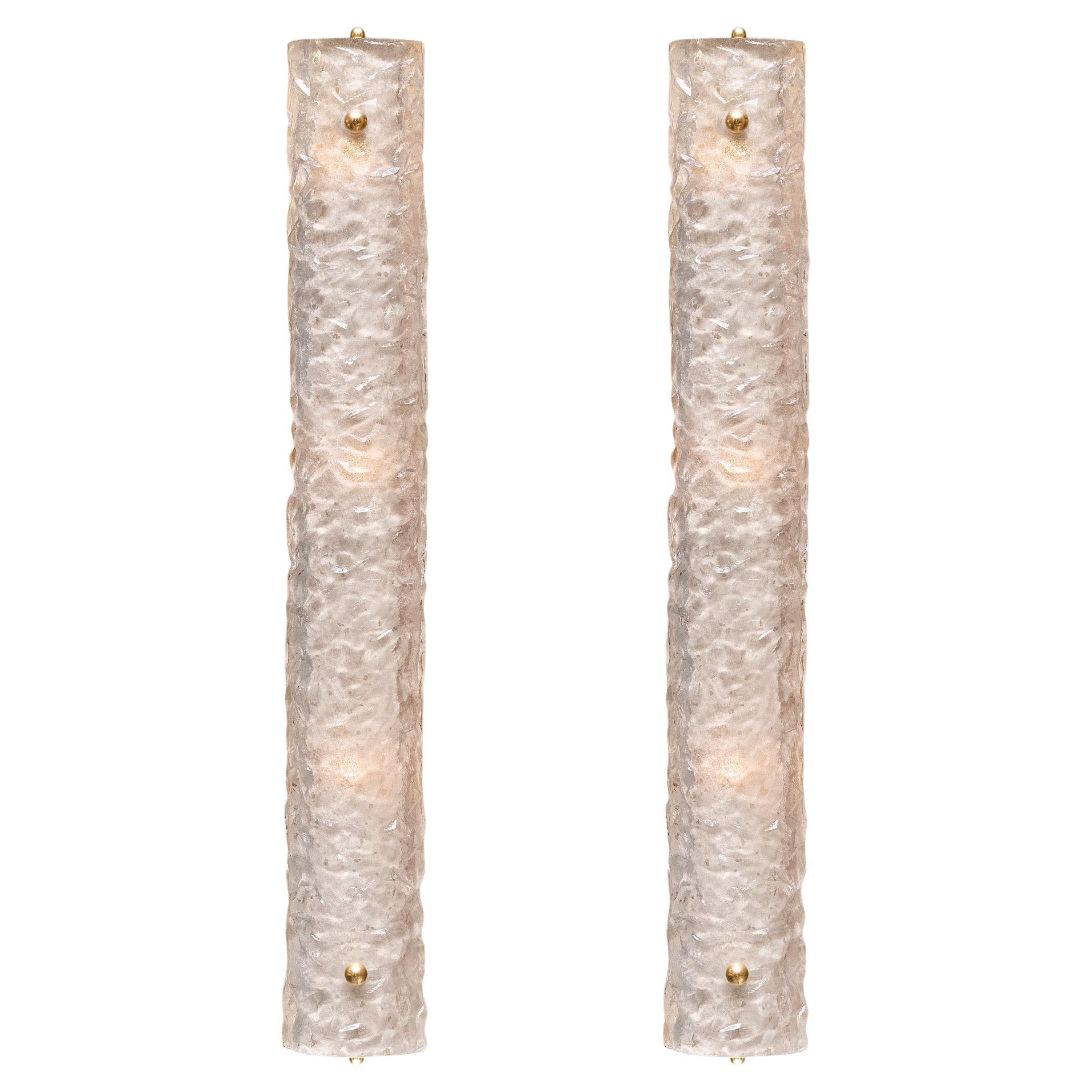 Murano Glass Textured Sconces For Sale