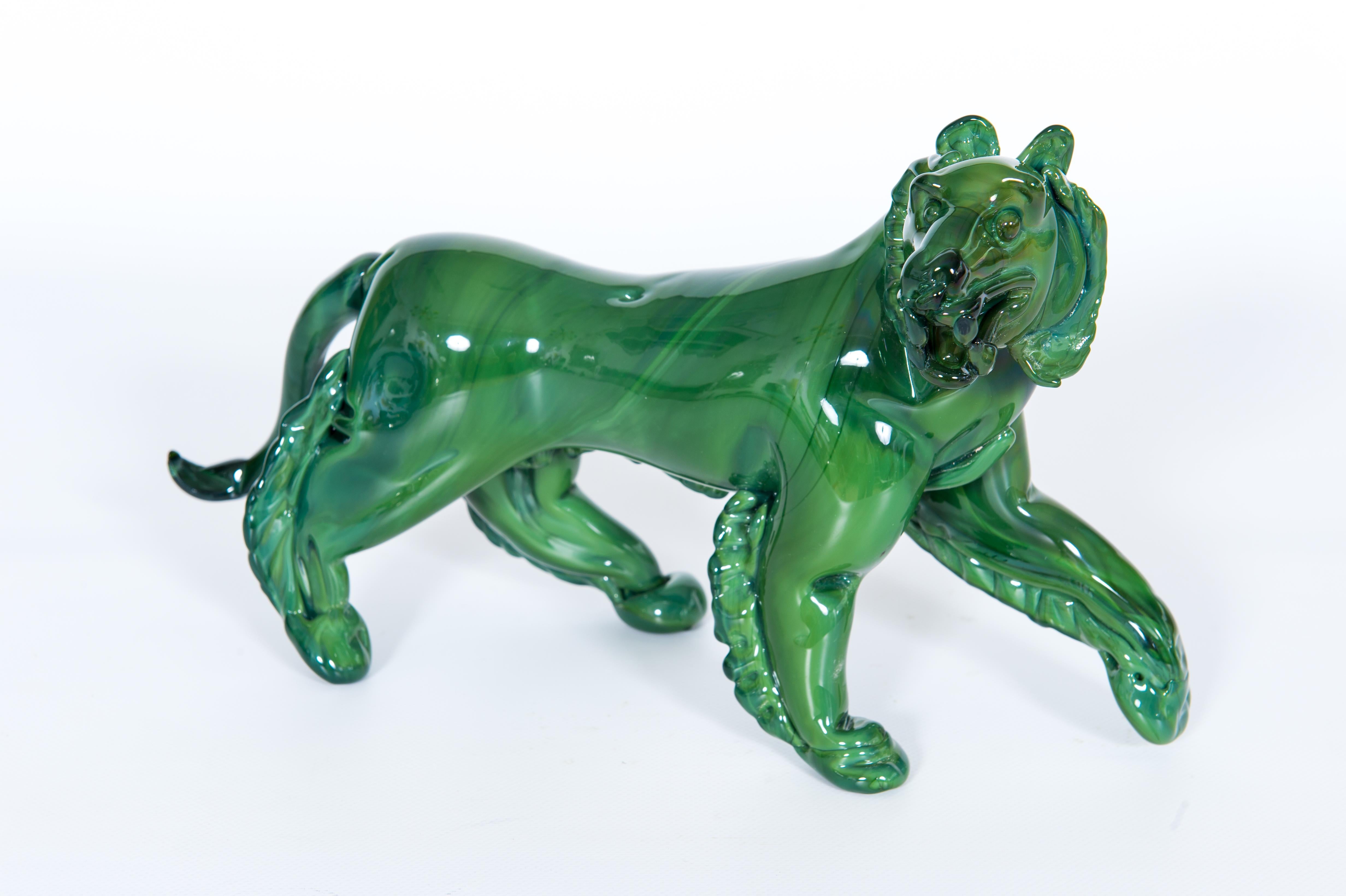 Scultura di tigre in vetro di Murano di Giovanni Dalla Fina anni '90 in vendita 4