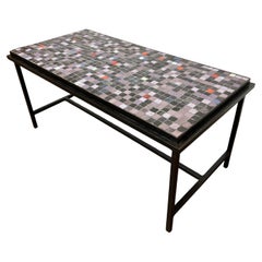Murano Glass Tile Mosaic Coffee Table in Manner of Roger Capron, Circa 1960s