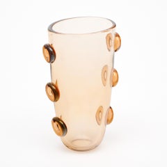 Vaso in vetro di Murano Topazio "Pois