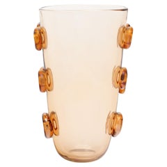 Murano Glass Topaz “Pois” Vase