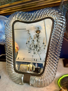 Murano Glass Torchon Mirror signed by Barovier Tosso, circa 1950