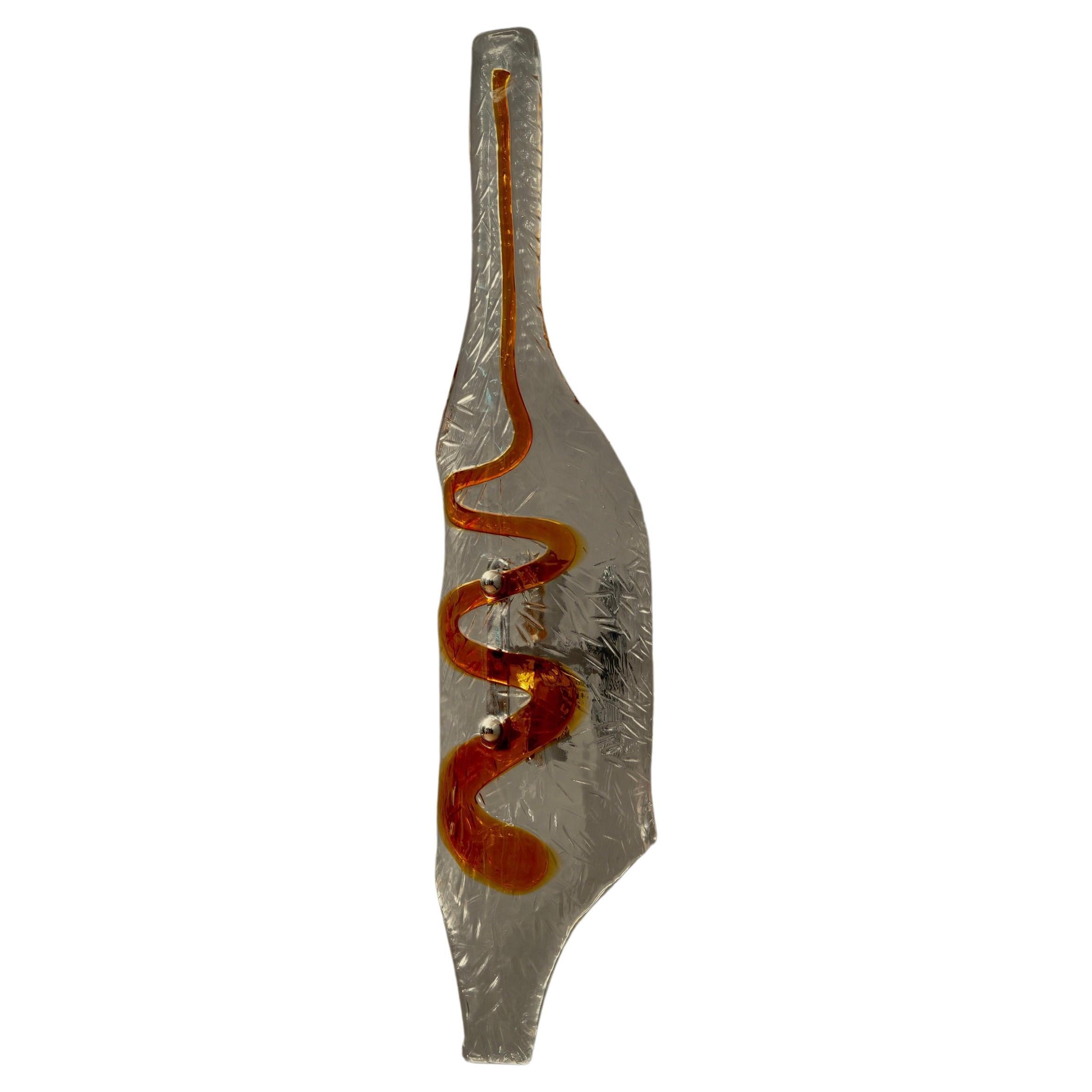 Appliques et éclairages muraux en verre de Murano, transparents et de couleur ambrée, 1960