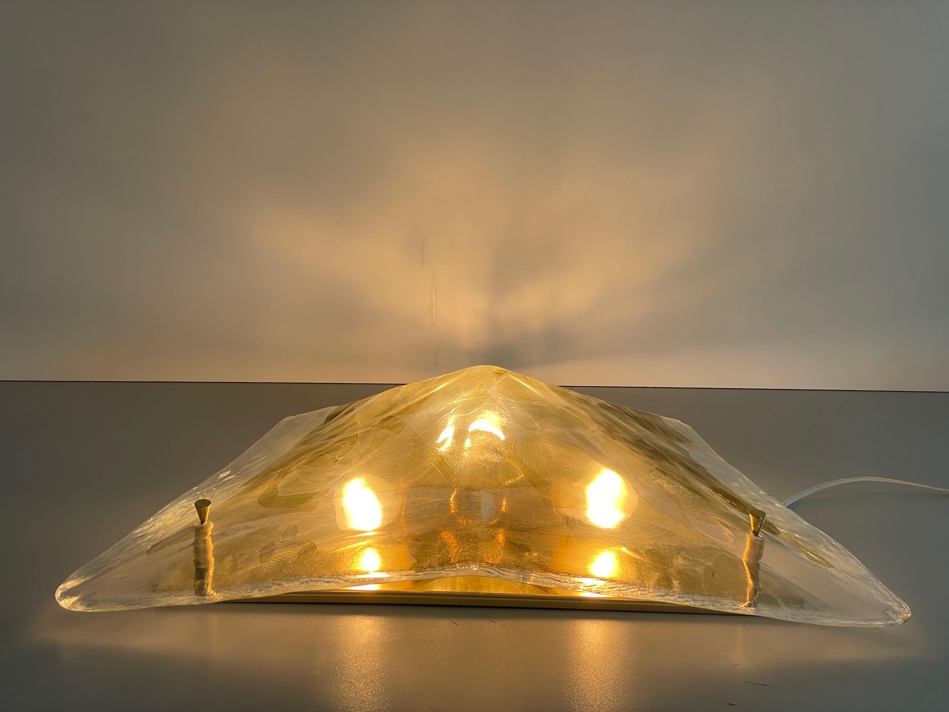 Lampada da soffitto grande in vetro di Murano con design a triangolo di La Murrina, anni '80, Italia in vendita 6