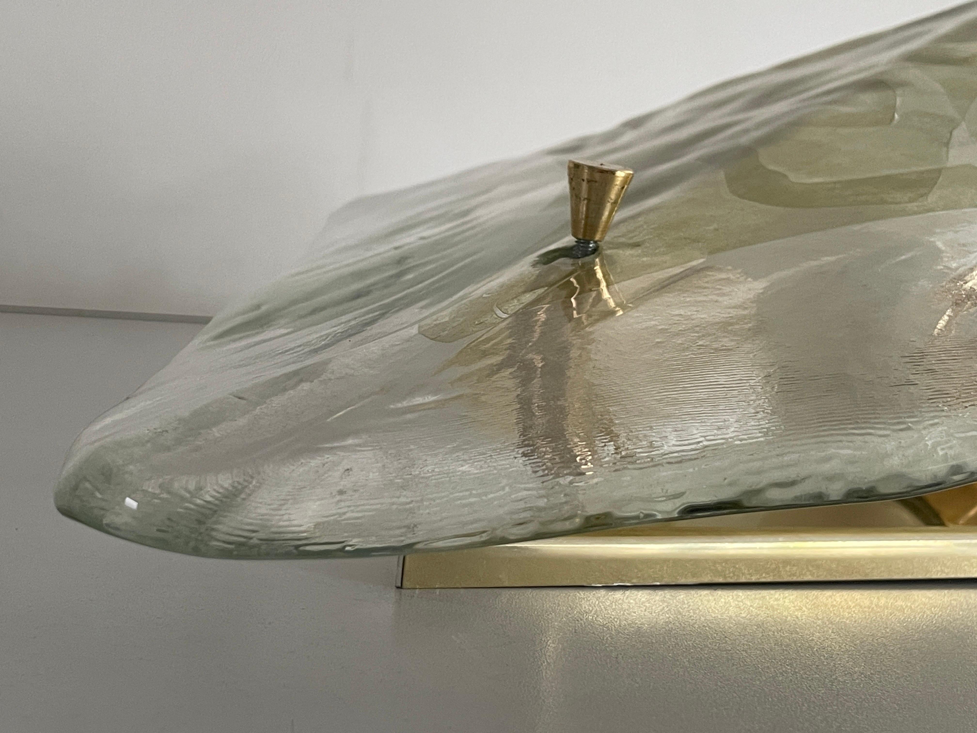 Lampada da soffitto grande in vetro di Murano con design a triangolo di La Murrina, anni '80, Italia in vendita 2