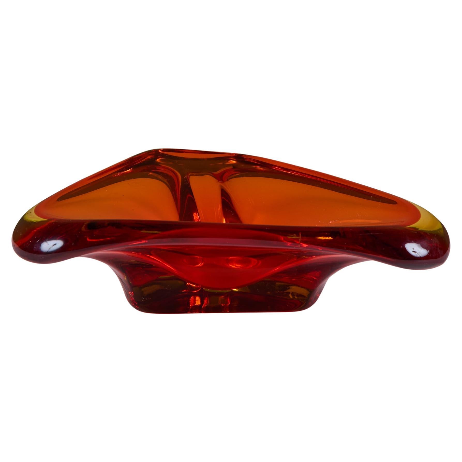 Murano Glass Triangular Bowl