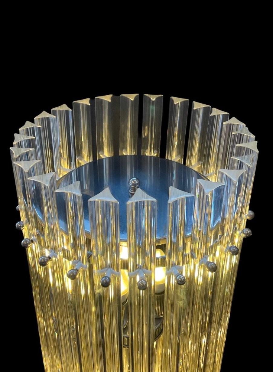 Lámpara de pie italiana Triedri de cristal de Murano finales del siglo XX en venta