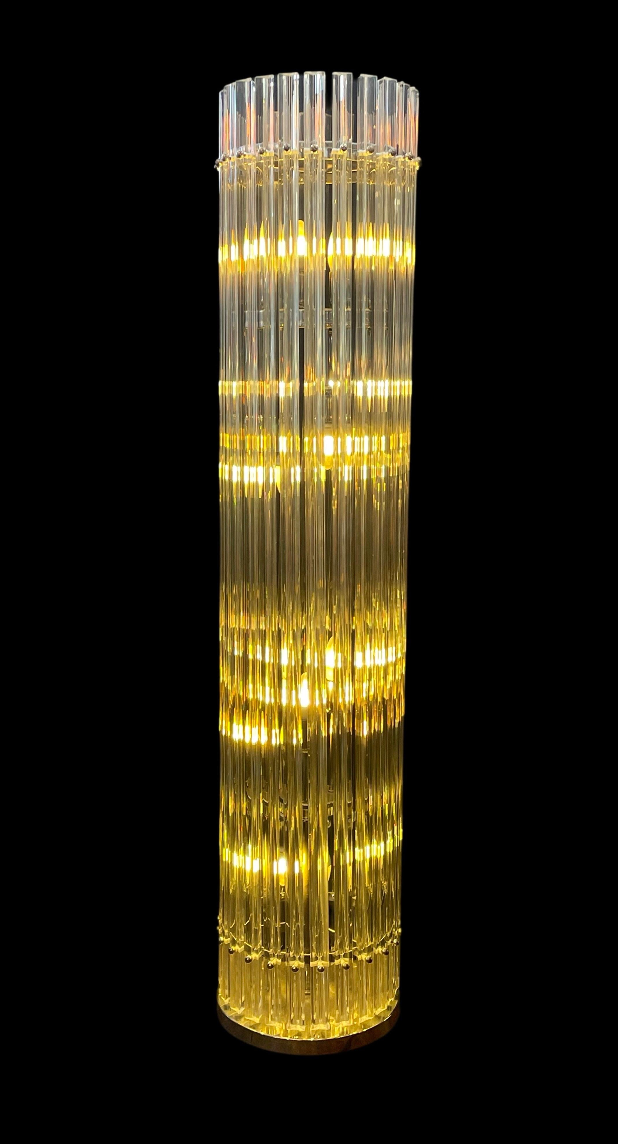 Lámpara de pie italiana Triedri de cristal de Murano Cristal de Murano en venta