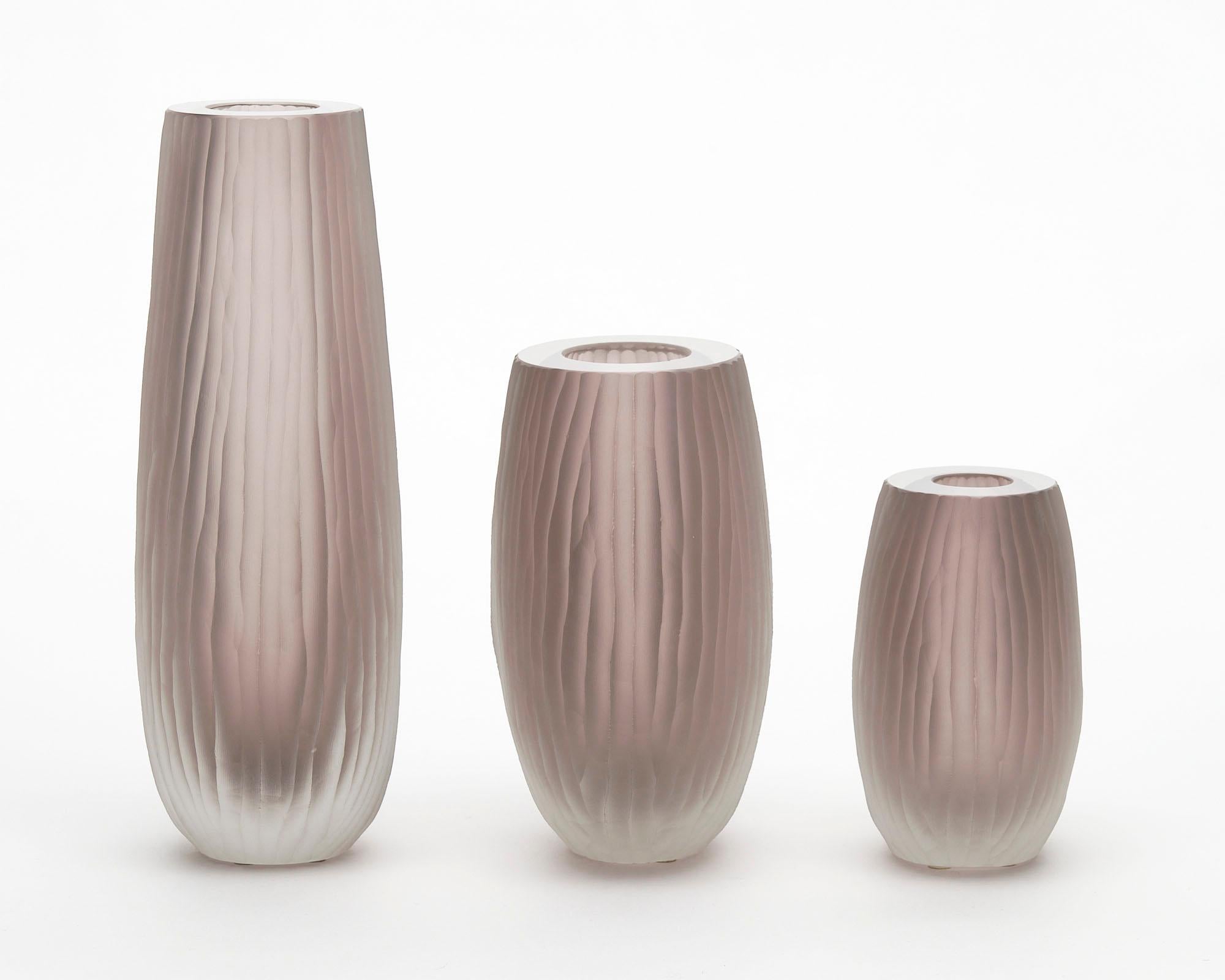 Italiano Trio in vetro di Murano alla maniera di Carlo Scarpa in vendita