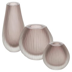 Trio in vetro di Murano alla maniera di Carlo Scarpa
