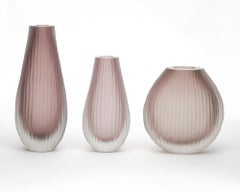 Trio di vasi in vetro di Murano alla maniera di Tobia Scarpa