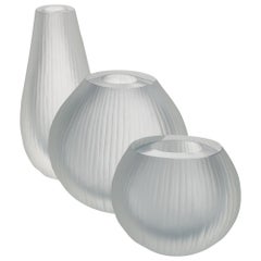 Murano Glass Trio of Vases in the Style of Tobia Scarpa