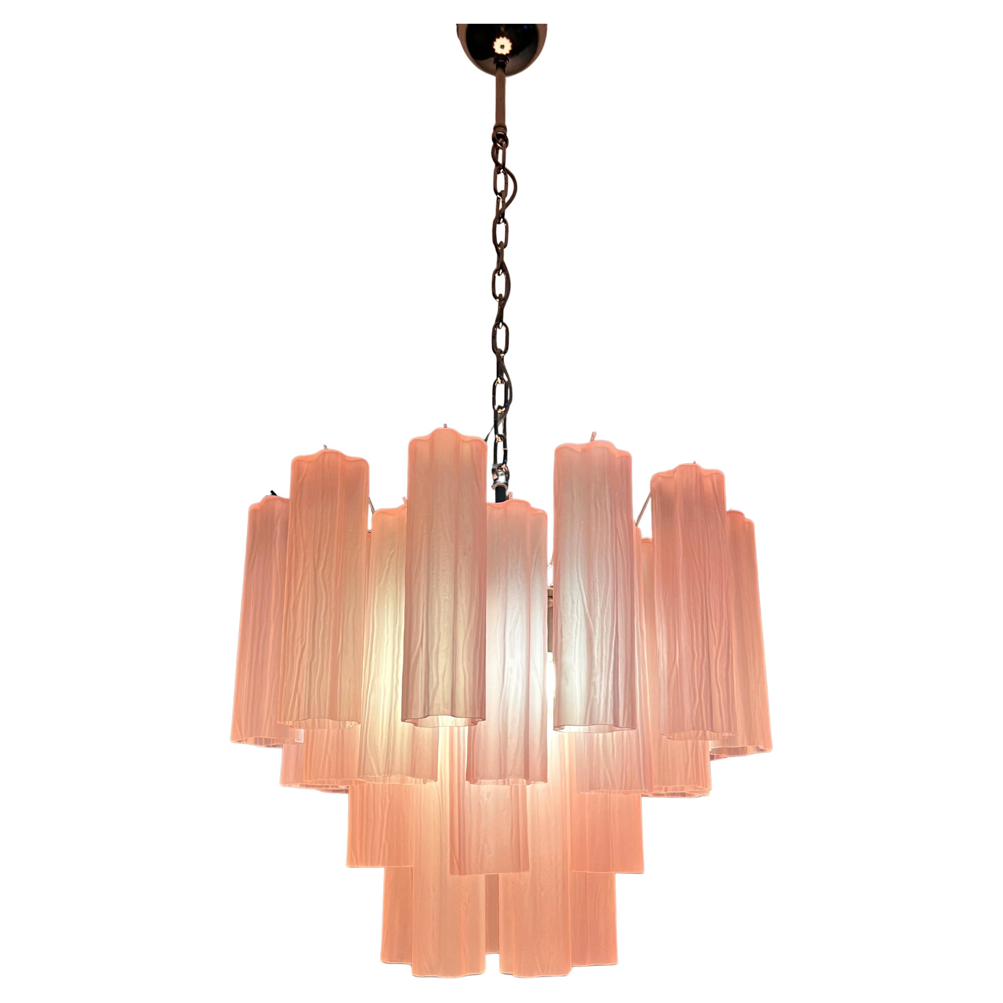 Lampadario Tronchi in vetro di Murano, rosa in vendita 3