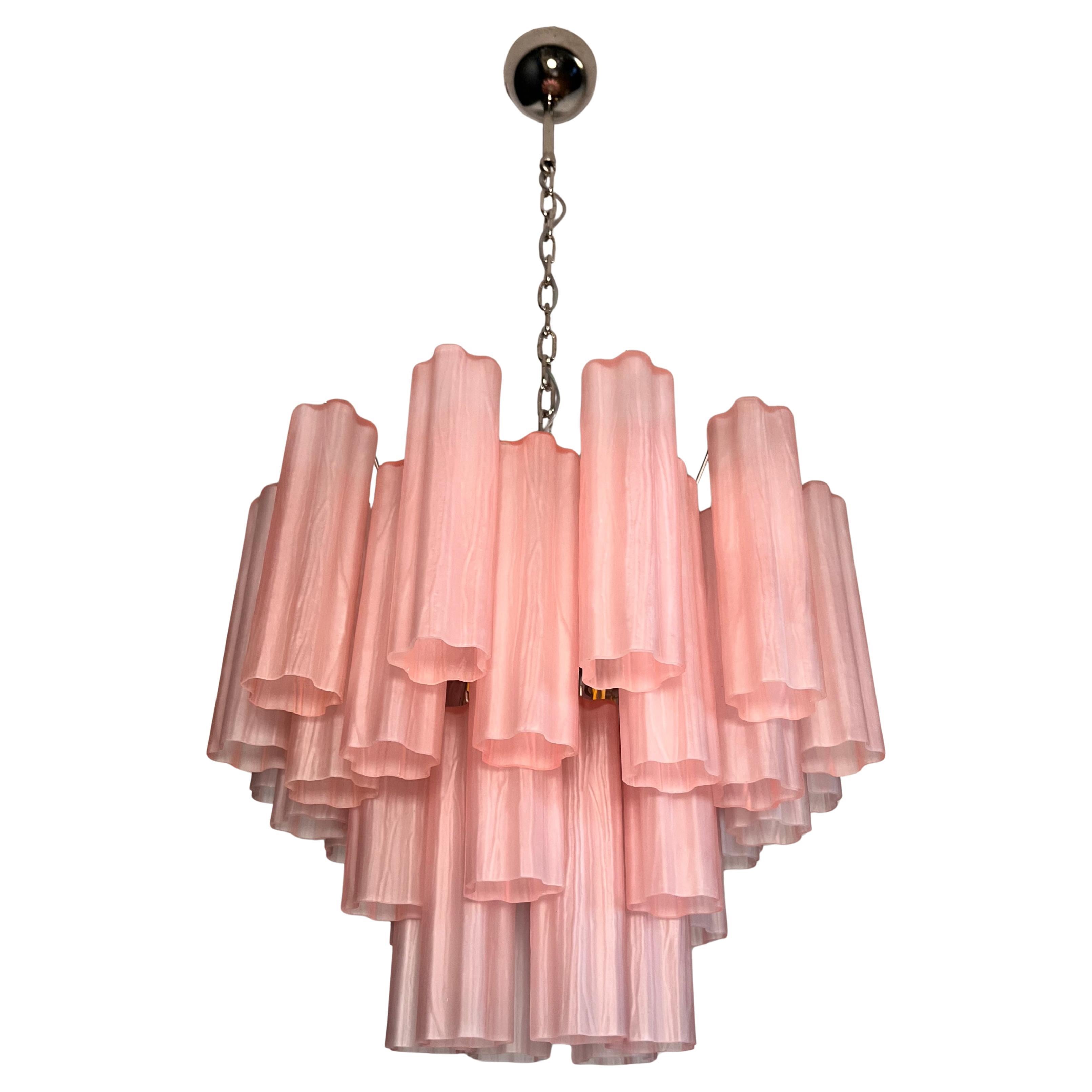 Lampadario Tronchi in vetro di Murano, rosa in vendita 6