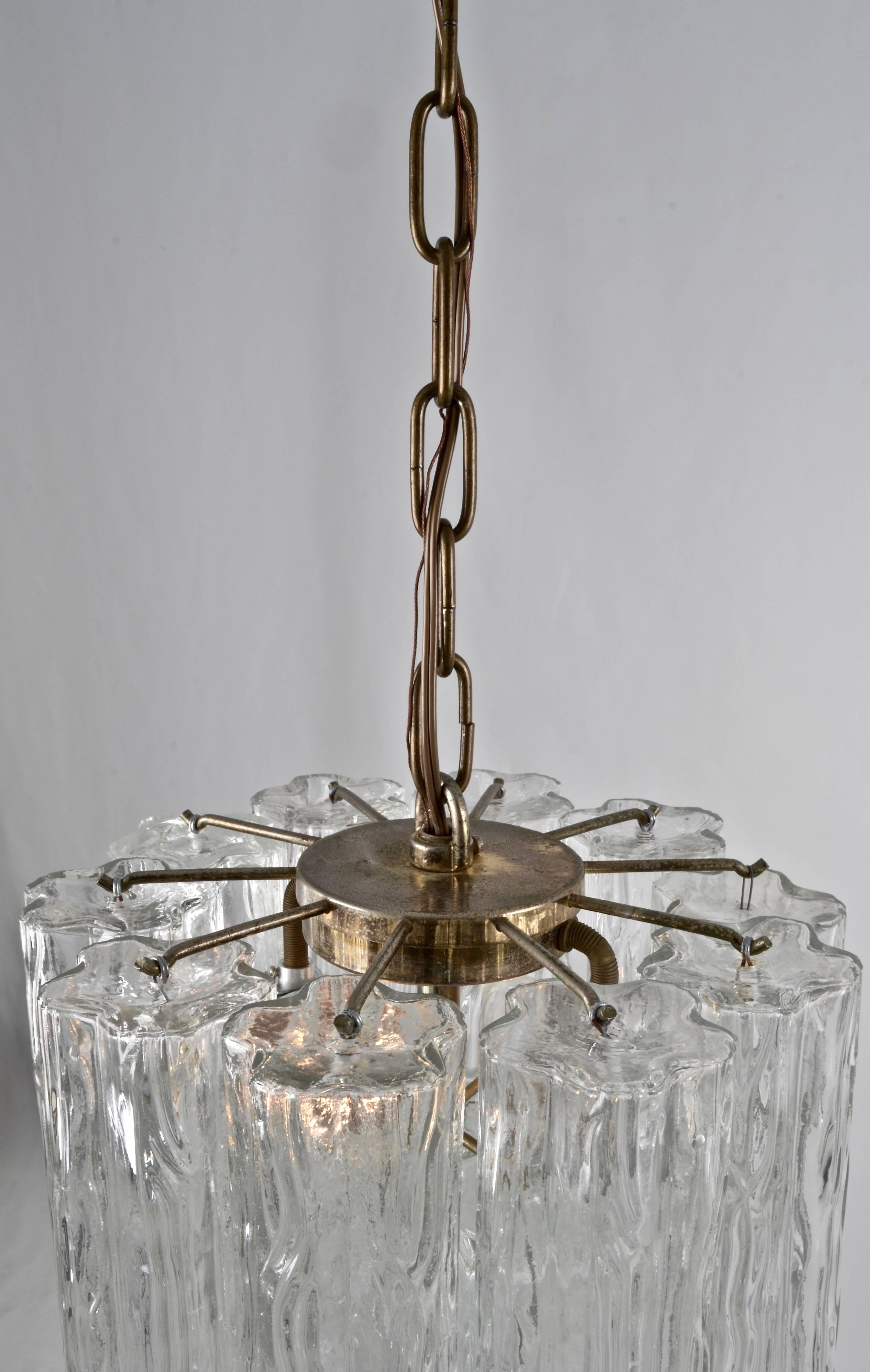 Italian Murano Glass Tronchi Chandelier, Italy, 1960s, Petite Size