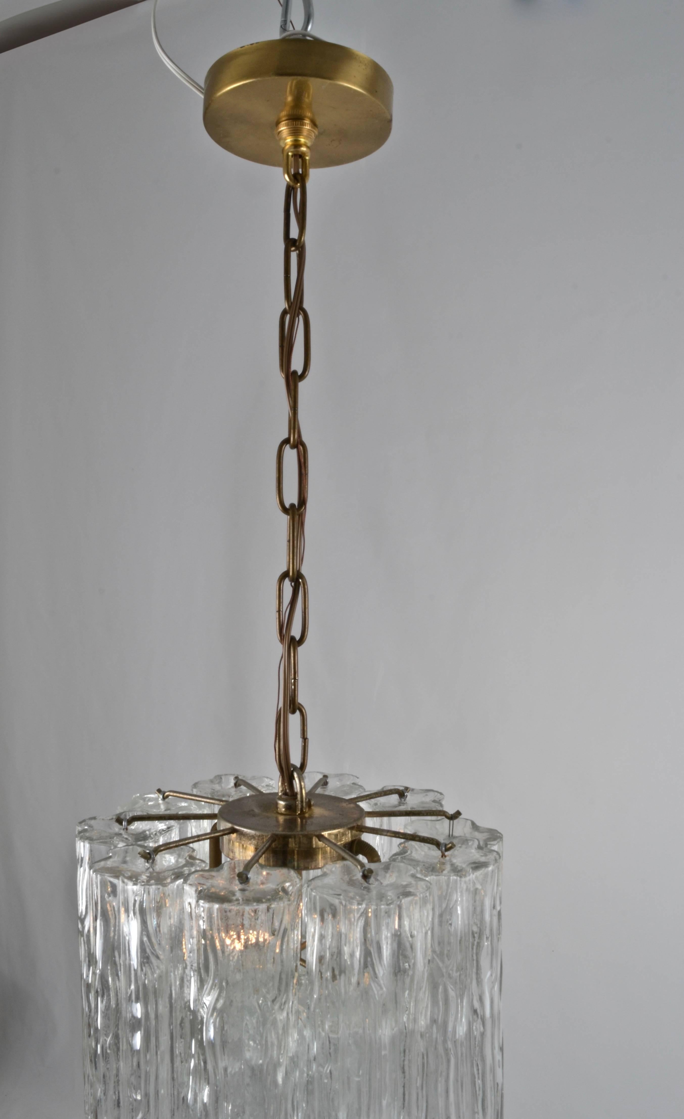 Mid-20th Century Murano Glass Tronchi Chandelier, Italy, 1960s, Petite Size