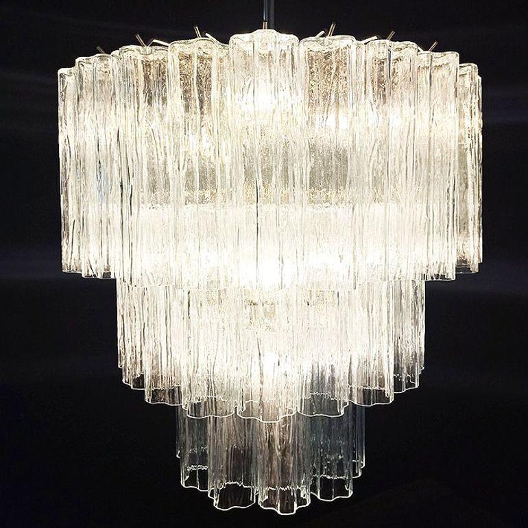 Lámpara colgante Tronchi de cristal de Murano by Venini mediados del siglo XX en venta