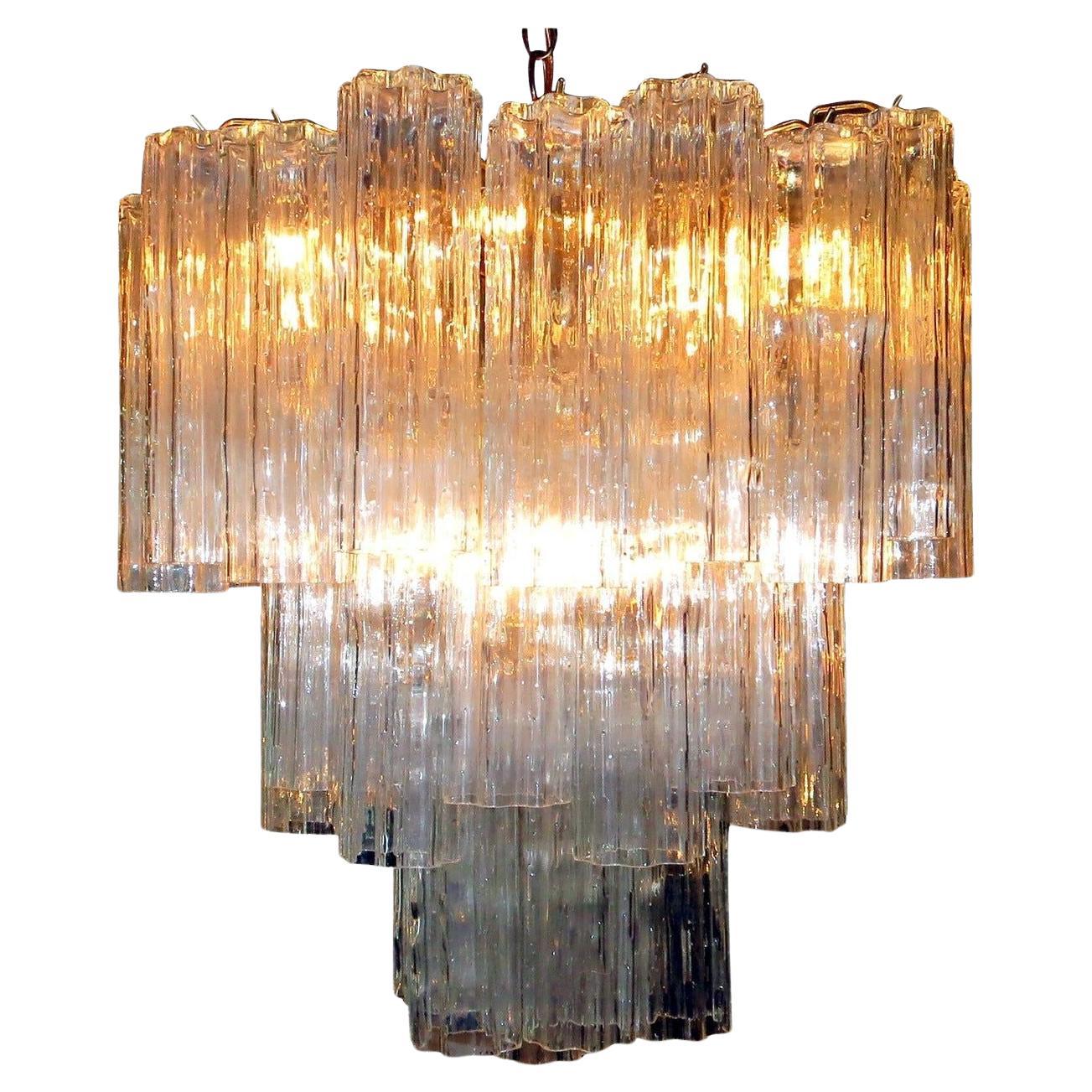 Murano Glass Tronchi Pendant Chandelier by Venini For Sale