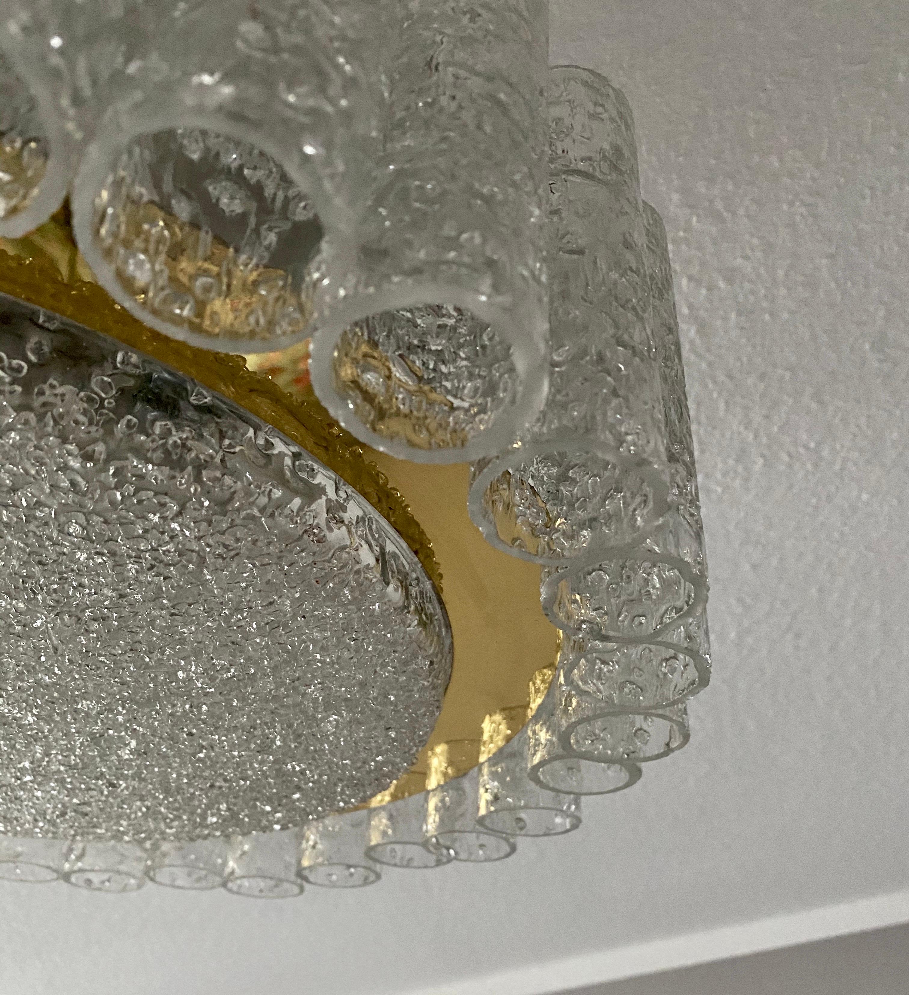 Lámpara de techo de tubo de cristal de Murano de Doria Leuchten Germany en venta 3