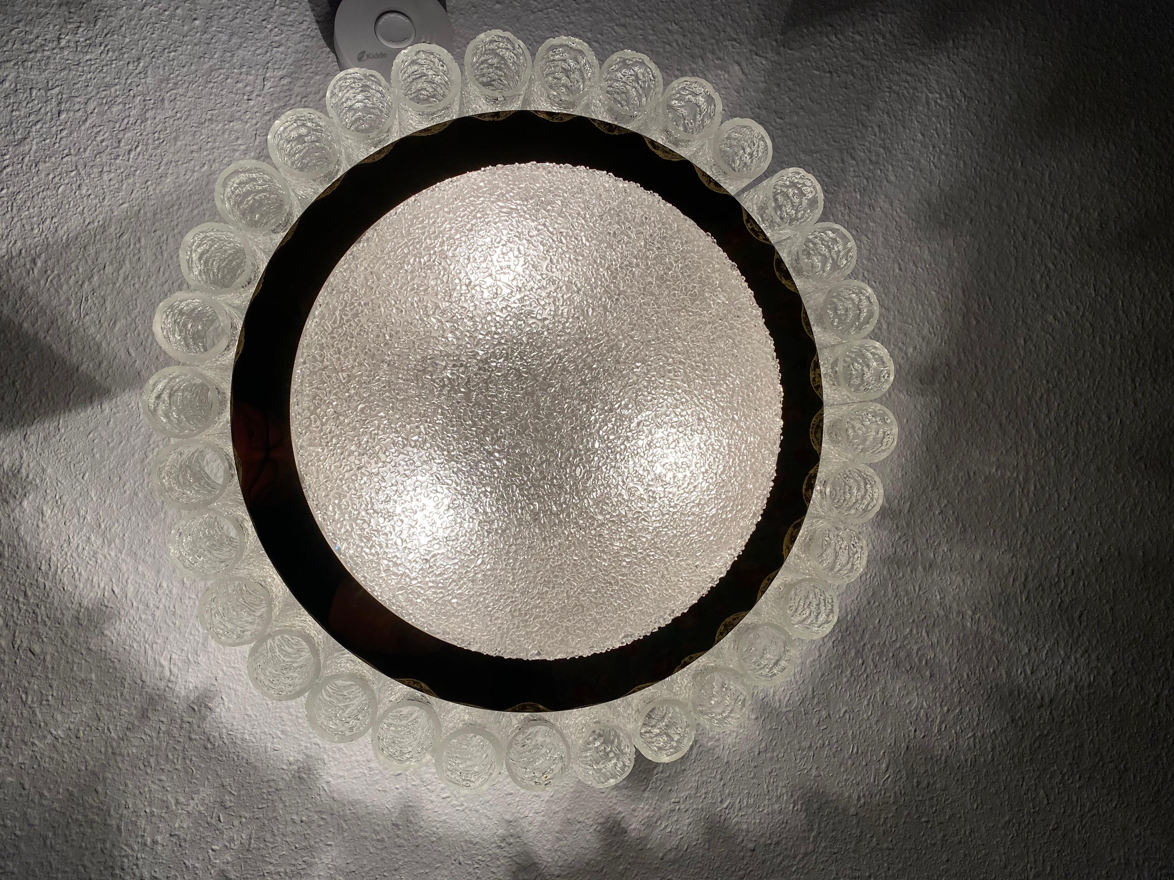 Lámpara de techo de tubo de cristal de Murano de Doria Leuchten Germany en venta 7