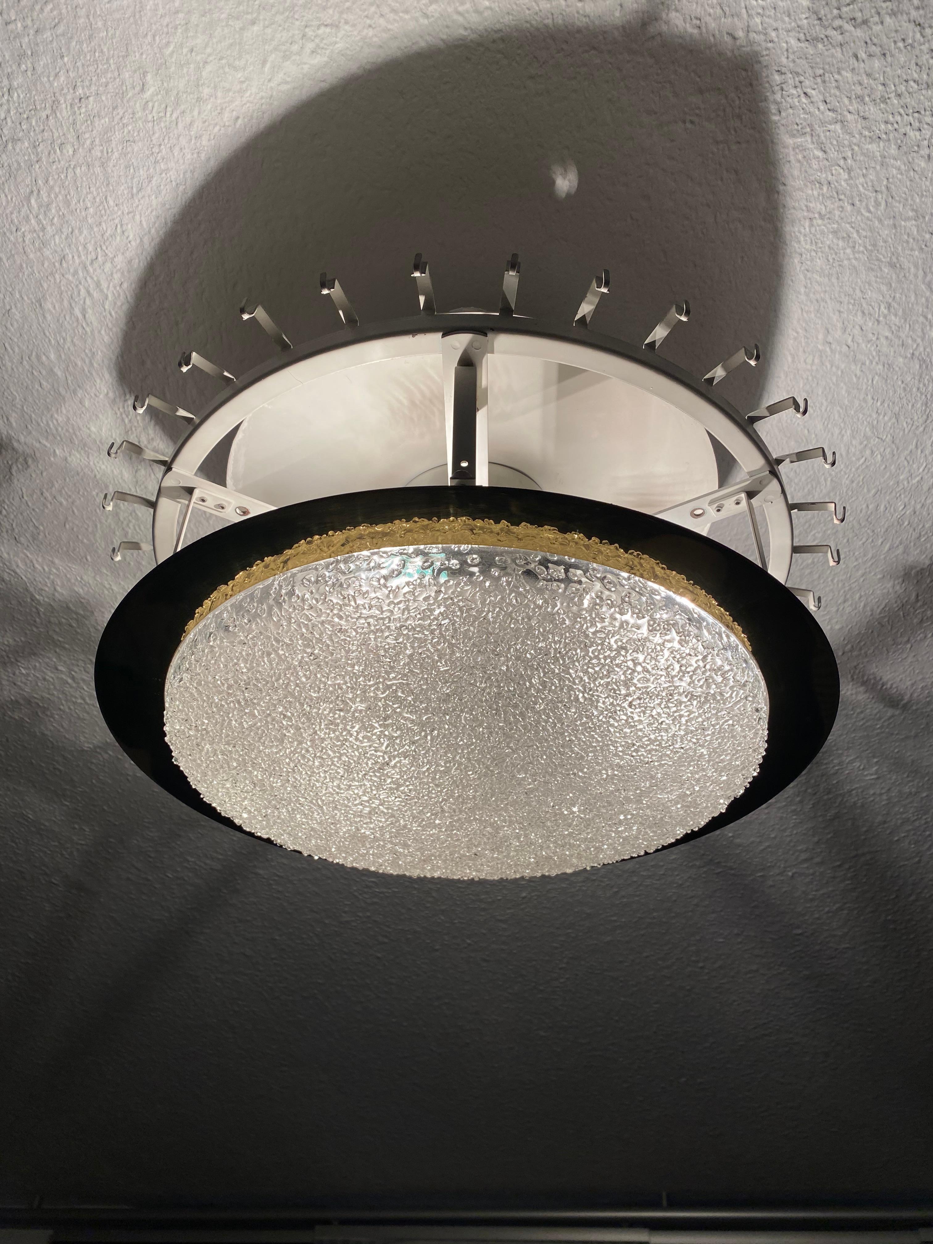 Lámpara de techo de tubo de cristal de Murano de Doria Leuchten Germany en venta 10