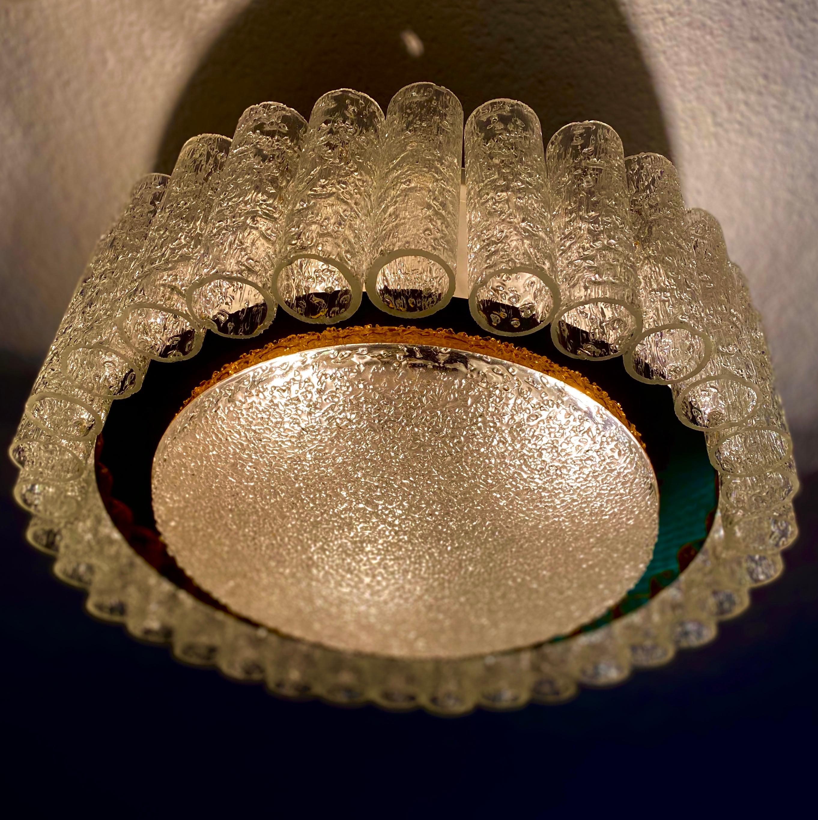 Lámpara de techo de tubo de cristal de Murano de Doria Leuchten Germany en Bueno estado para la venta en Hannover, DE