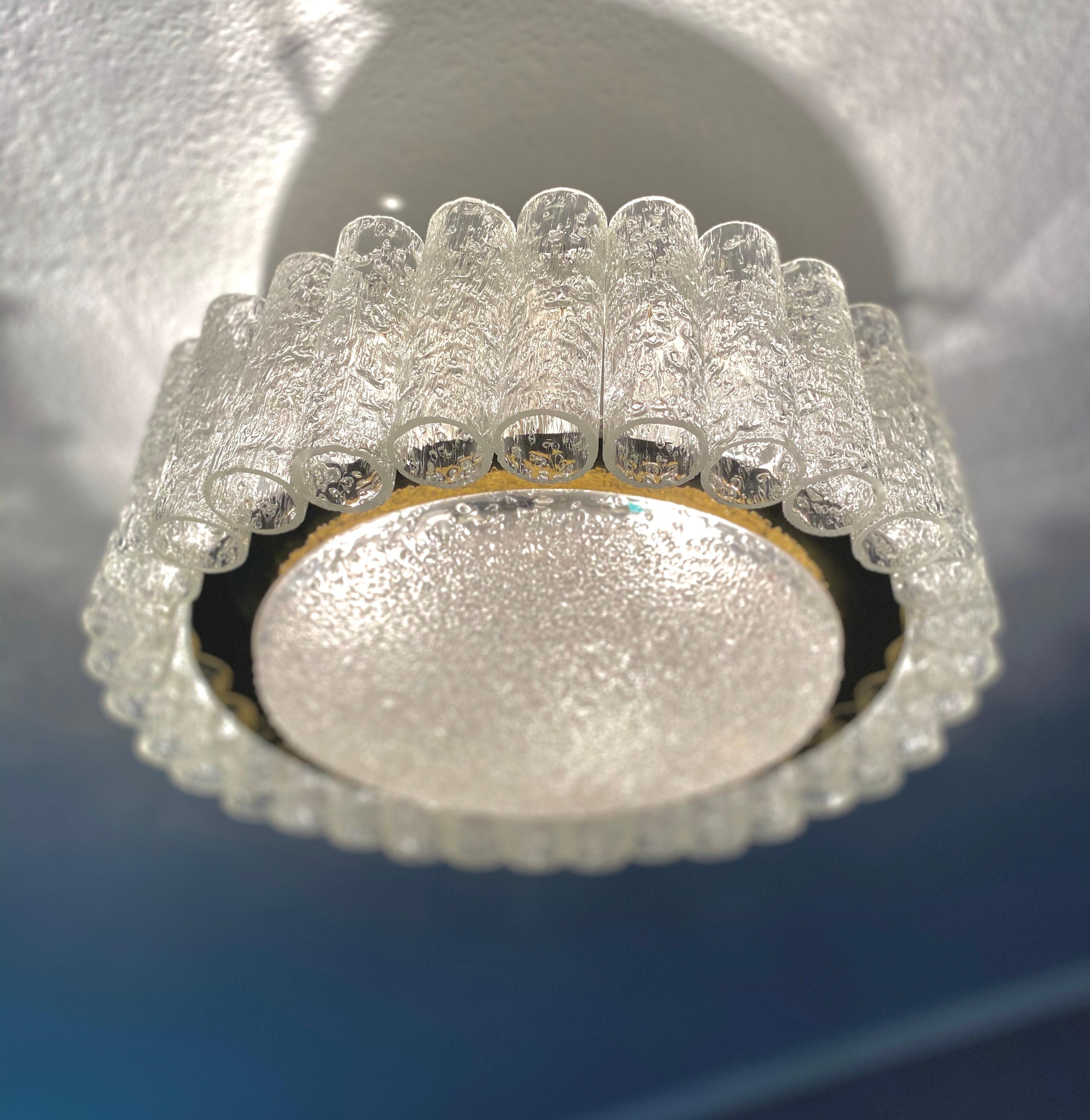 Lámpara de techo de tubo de cristal de Murano de Doria Leuchten Germany en venta 2