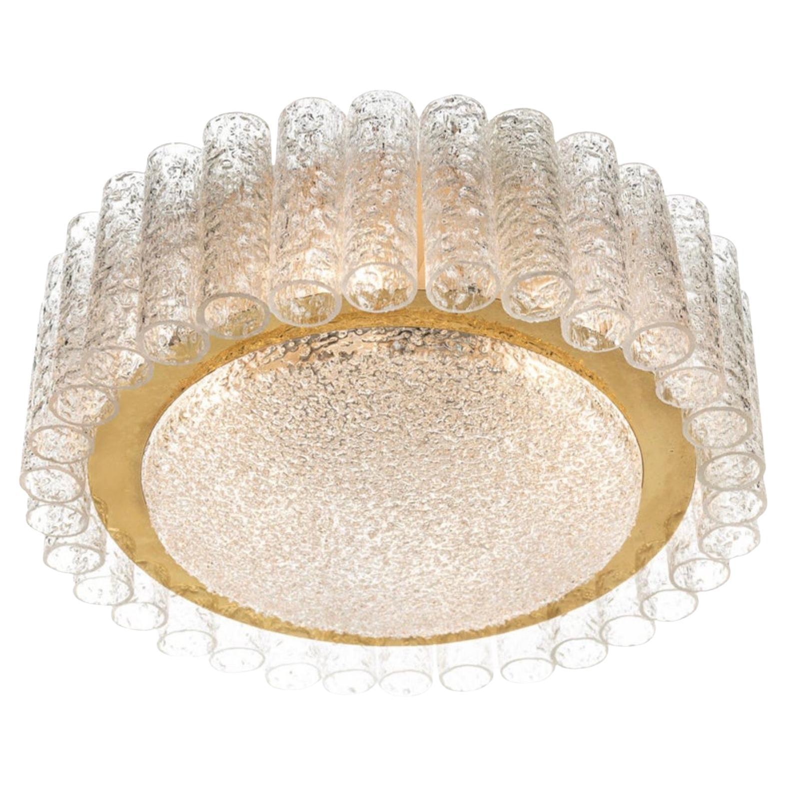 Murano Glass tube ceiling lamp by Doria Leuchten, Germany