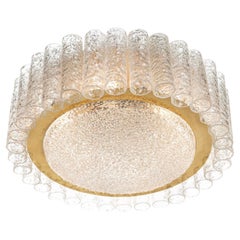 Vintage Murano Glass tube ceiling lamp by Doria Leuchten, Germany