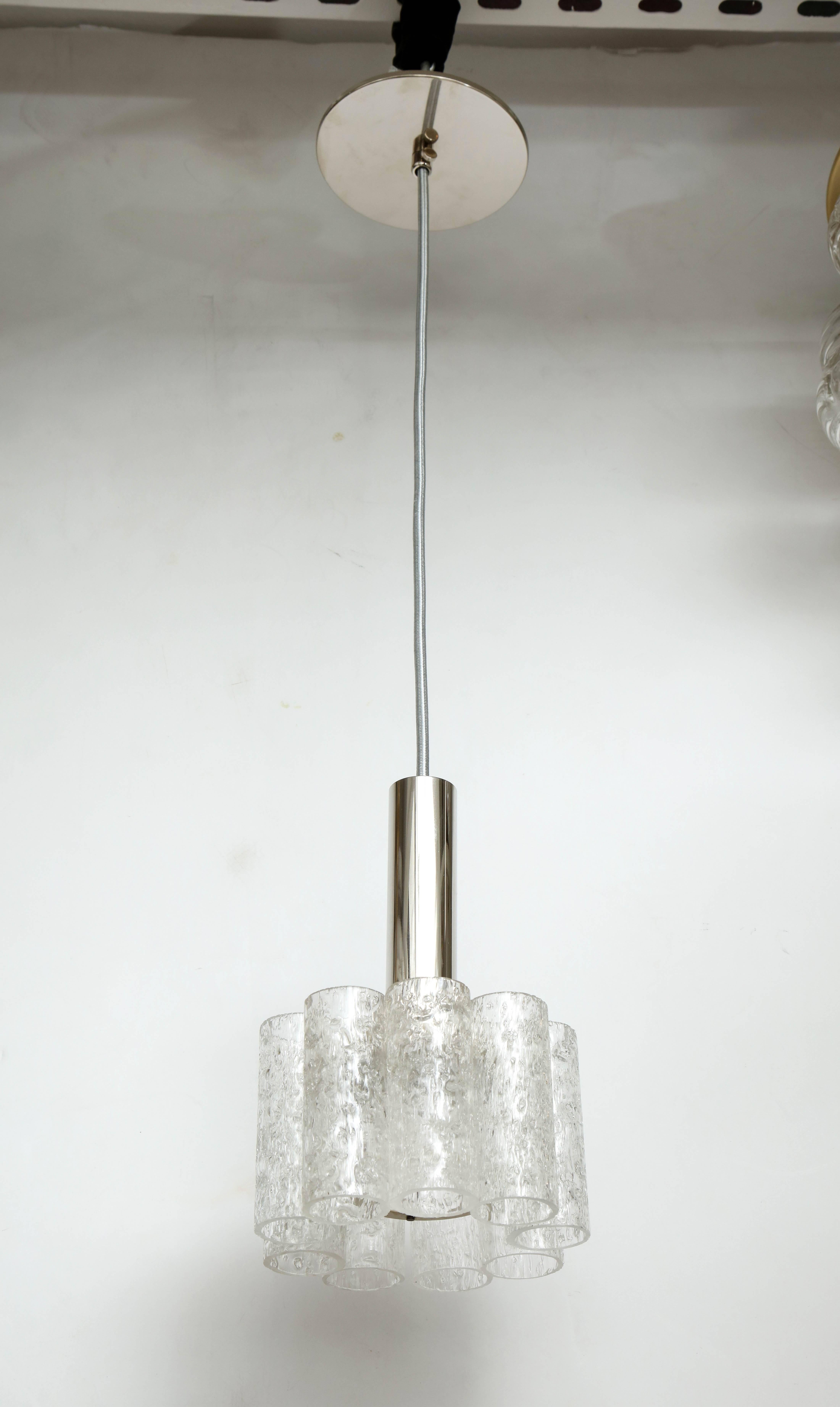 Murano Glass Tube Pendants In Excellent Condition For Sale In New York, NY