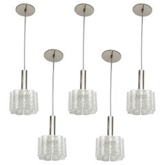 Lampes à suspension tubes verre de Murano