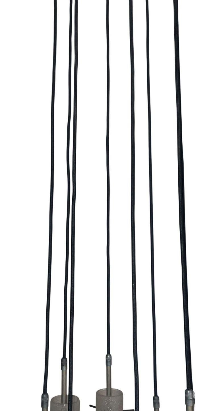 Metà XX secolo Lampadario con tubi in vetro di Murano progettato da Poliarte. Italia, anni '60. in vendita