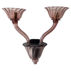 Vintage Murano Glass Tulip Double Light Sconce 