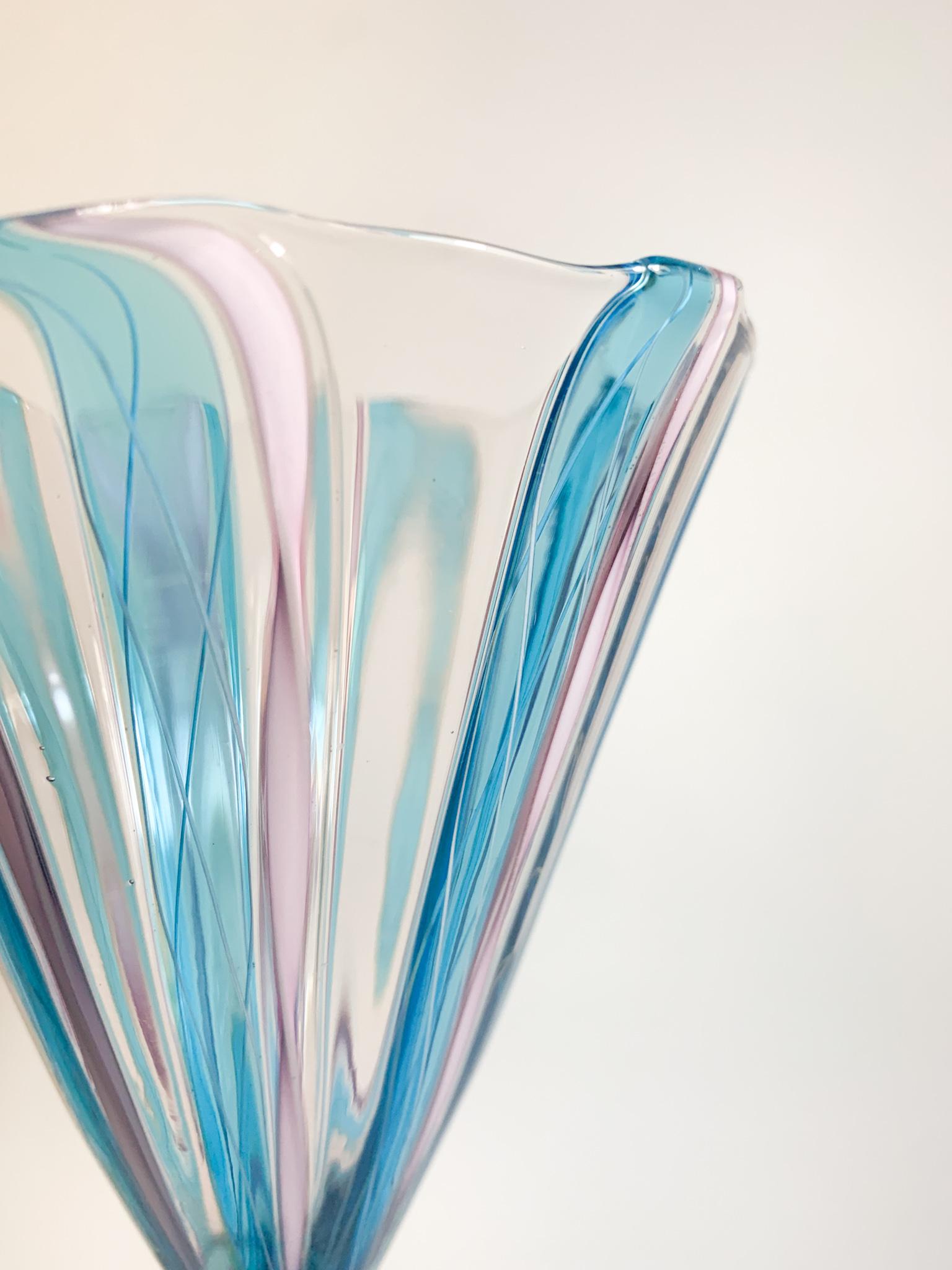 Gobelet en verre de Murano avec traitement filigrané par Marino Santi dans les années 1950 en vente 2