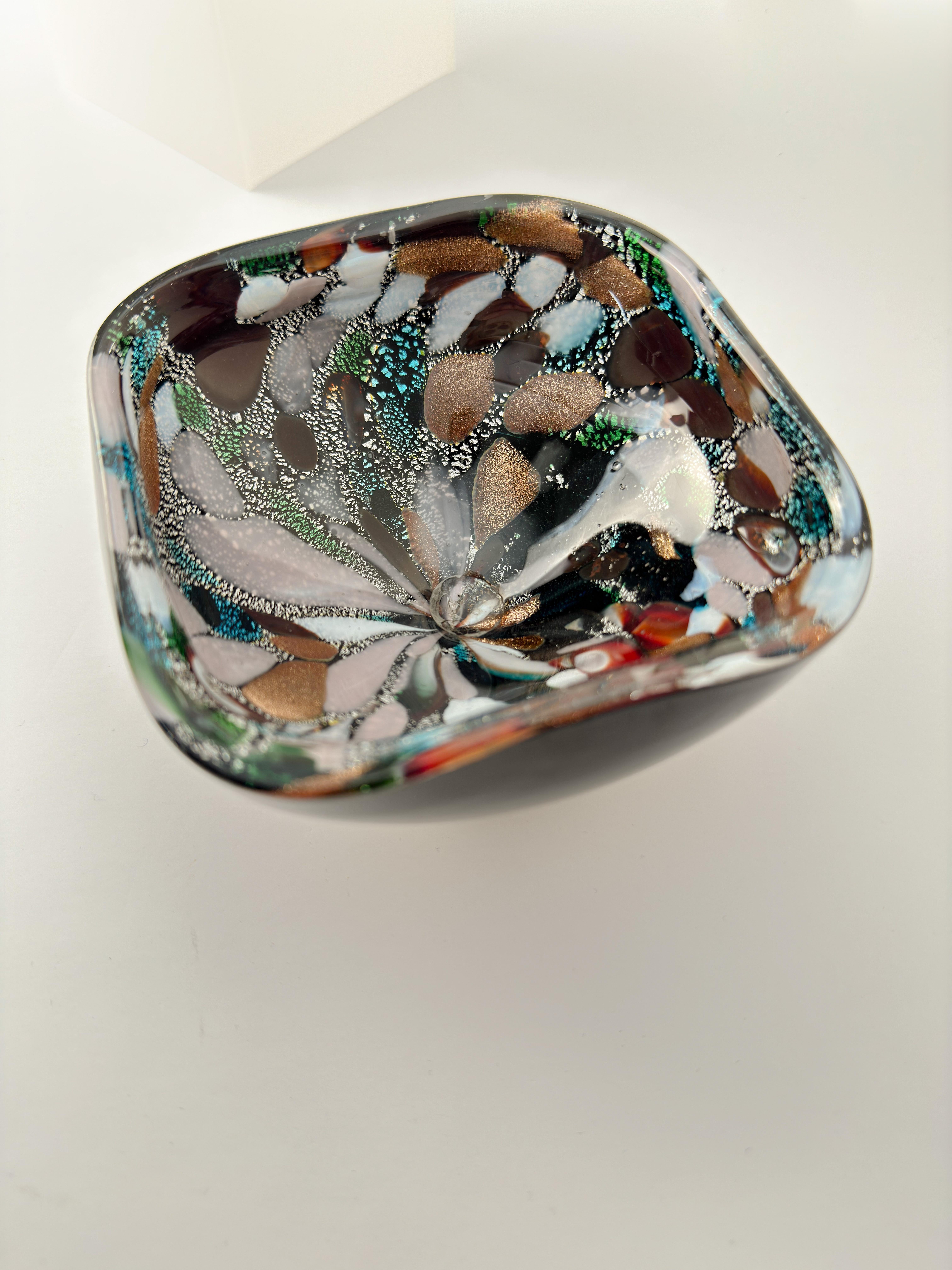 Vidrio de Murano, Cuenco Tutti Frutti/Aventurina Dino Martens Fratelli Toso atribuido en venta 2