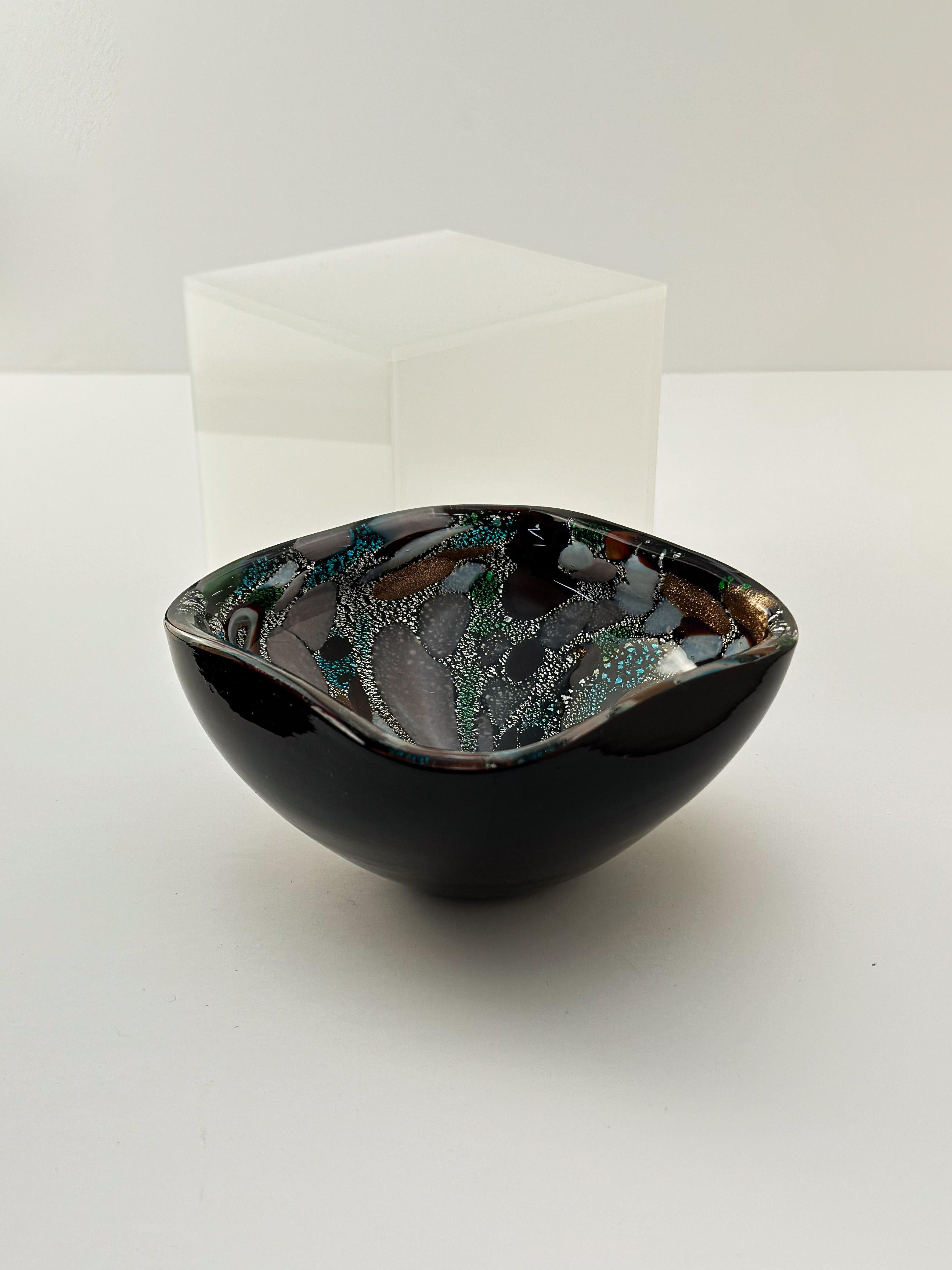 Vidrio de Murano, Cuenco Tutti Frutti/Aventurina Dino Martens Fratelli Toso atribuido en Bastante bueno estado para la venta en Glasgow, GB