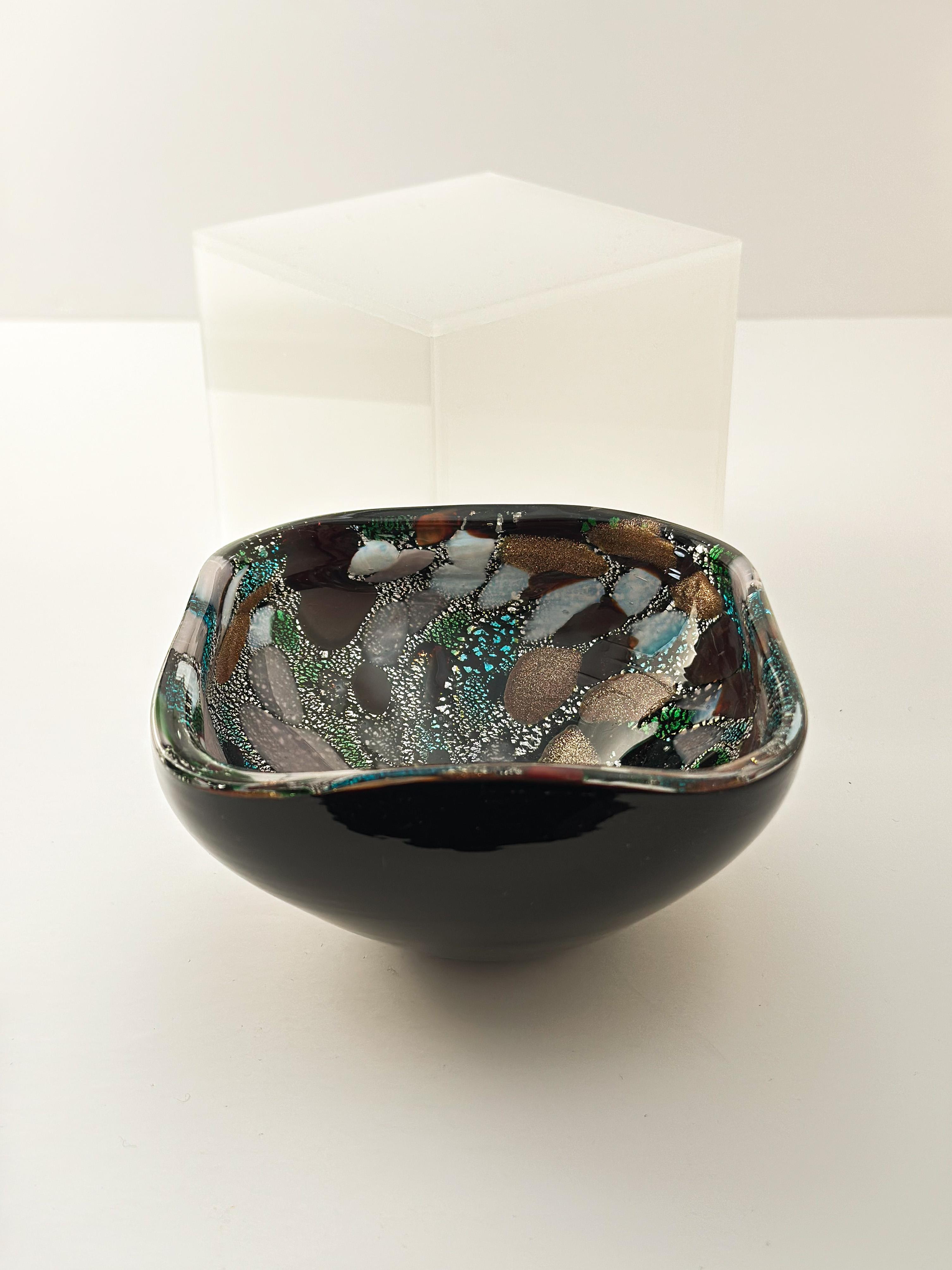 Vidrio de Murano, Cuenco Tutti Frutti/Aventurina Dino Martens Fratelli Toso atribuido siglo XX en venta