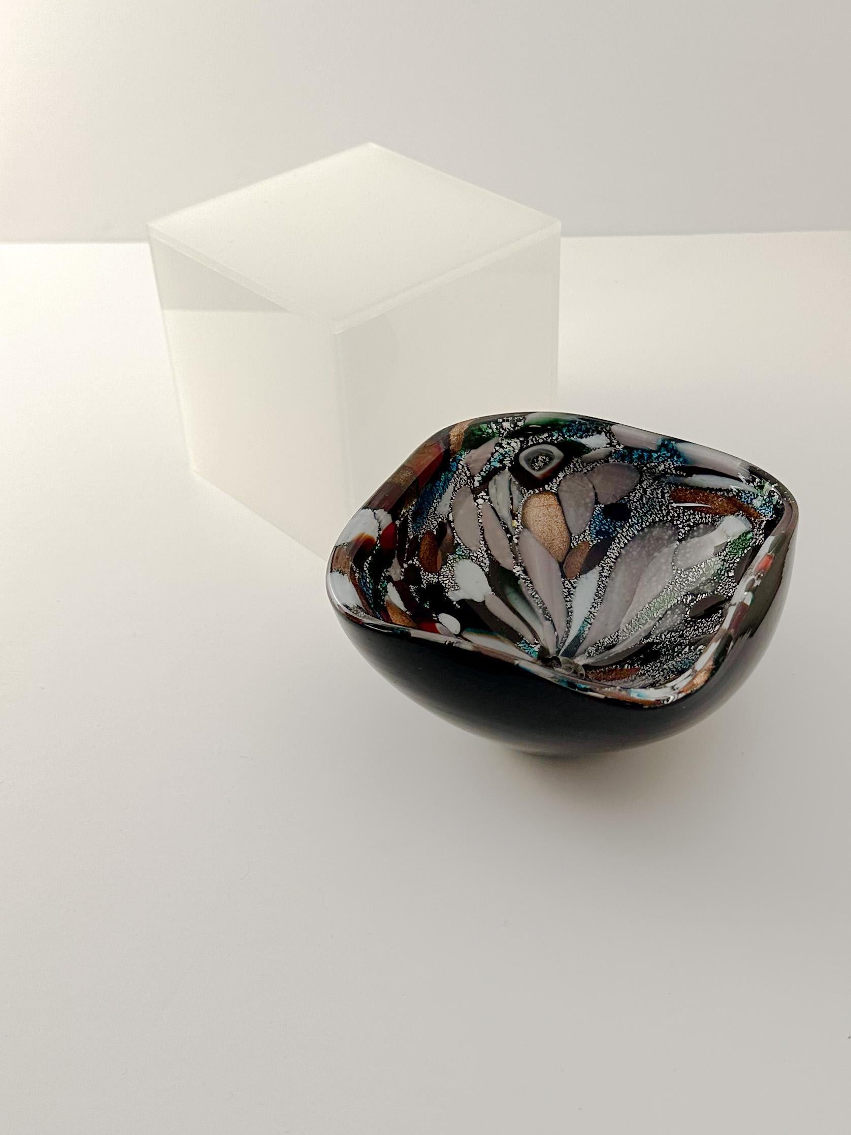 Vidrio de Murano, Cuenco Tutti Frutti/Aventurina Dino Martens Fratelli Toso atribuido en venta 1