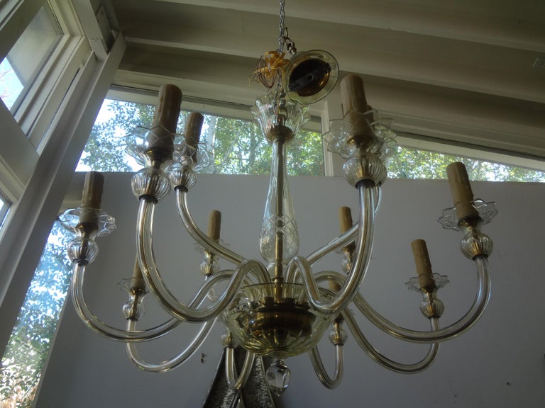 Murano Glass Two Tiered Chandelier by Seguso For Sale 5