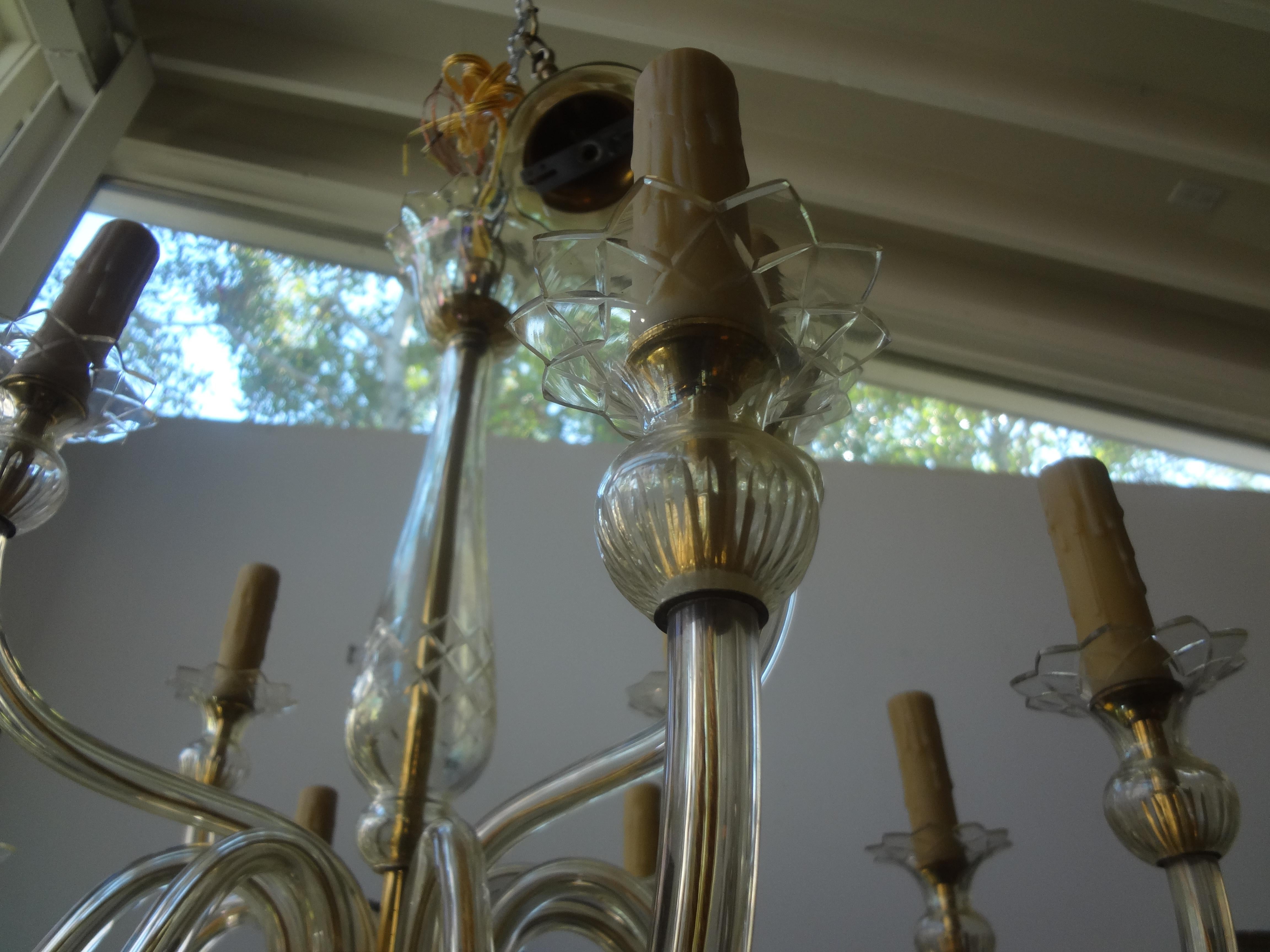 Lustre à deux étages en verre de Murano par Seguso en vente 1
