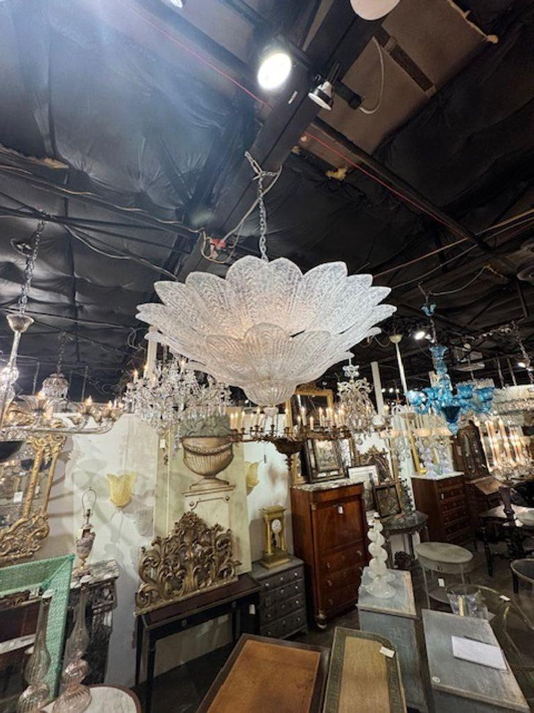 Il lampadario a incasso a due livelli in vetro di Murano 