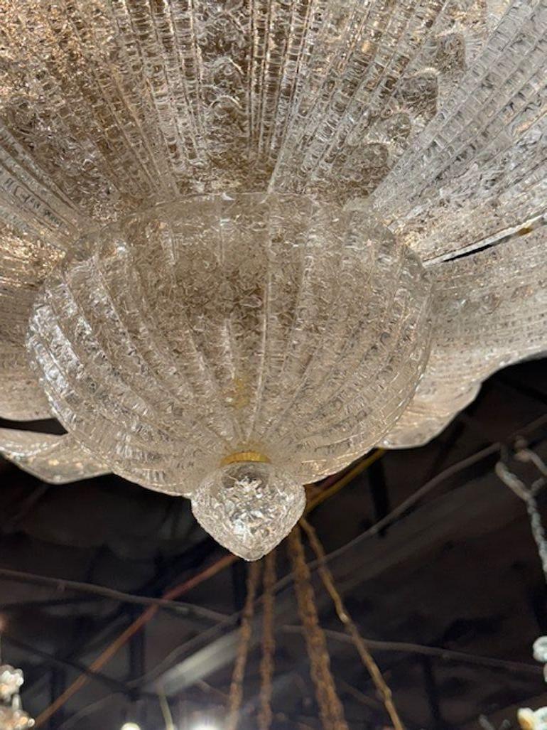 Lampadario a incasso a due livelli in vetro di Murano In condizioni buone in vendita a Dallas, TX