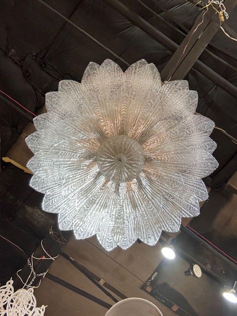 XXI secolo e contemporaneo Lampadario a incasso a due livelli in vetro di Murano in vendita