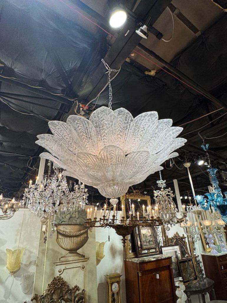 Vetro di Murano Lampadario a incasso a due livelli in vetro di Murano in vendita