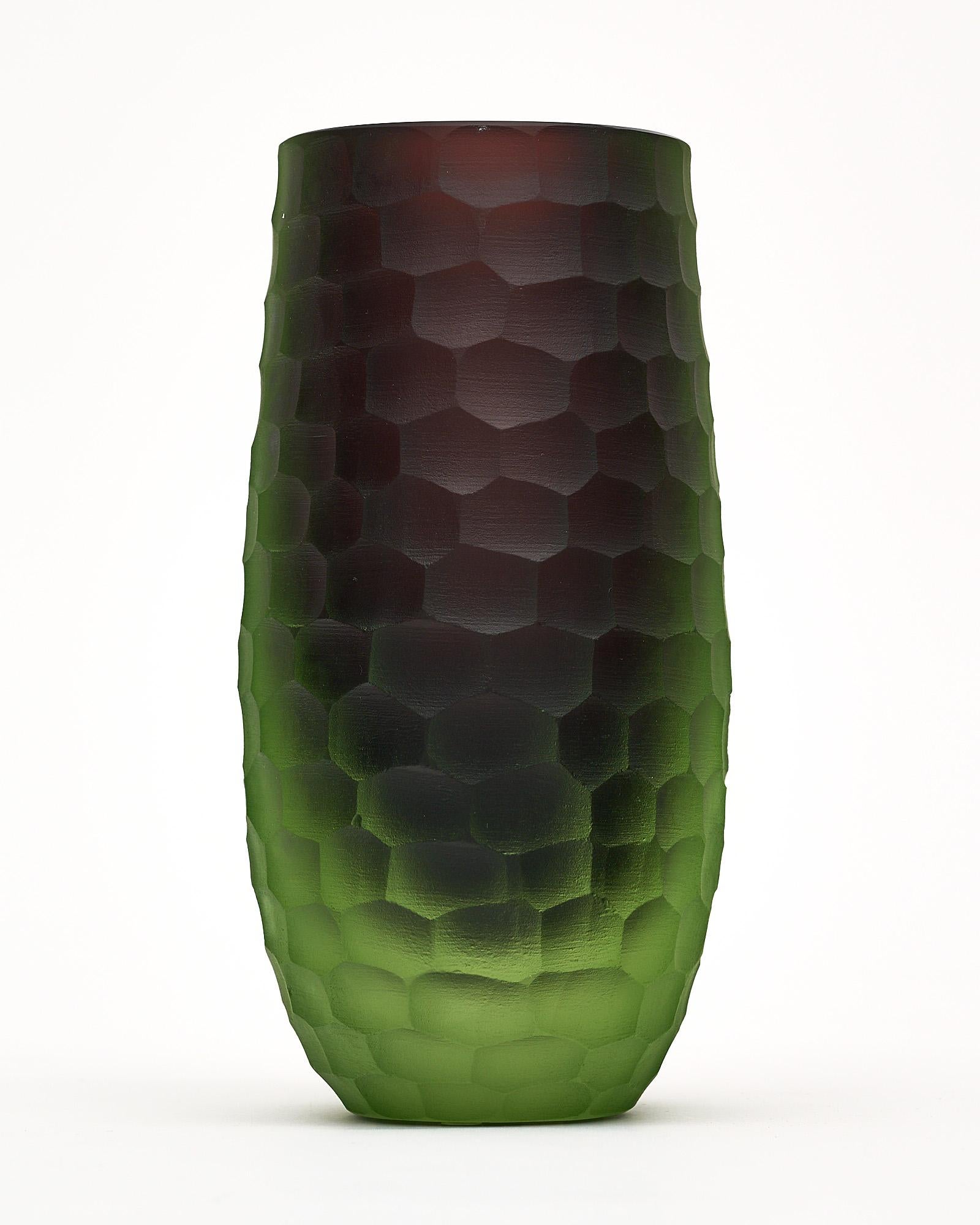 Murano Glass Two Toned Ferro “Battuto” Vase For Sale 2