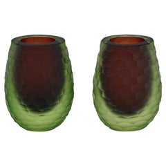 Murano Glass Two Toned Ferro “Battuto” Vase