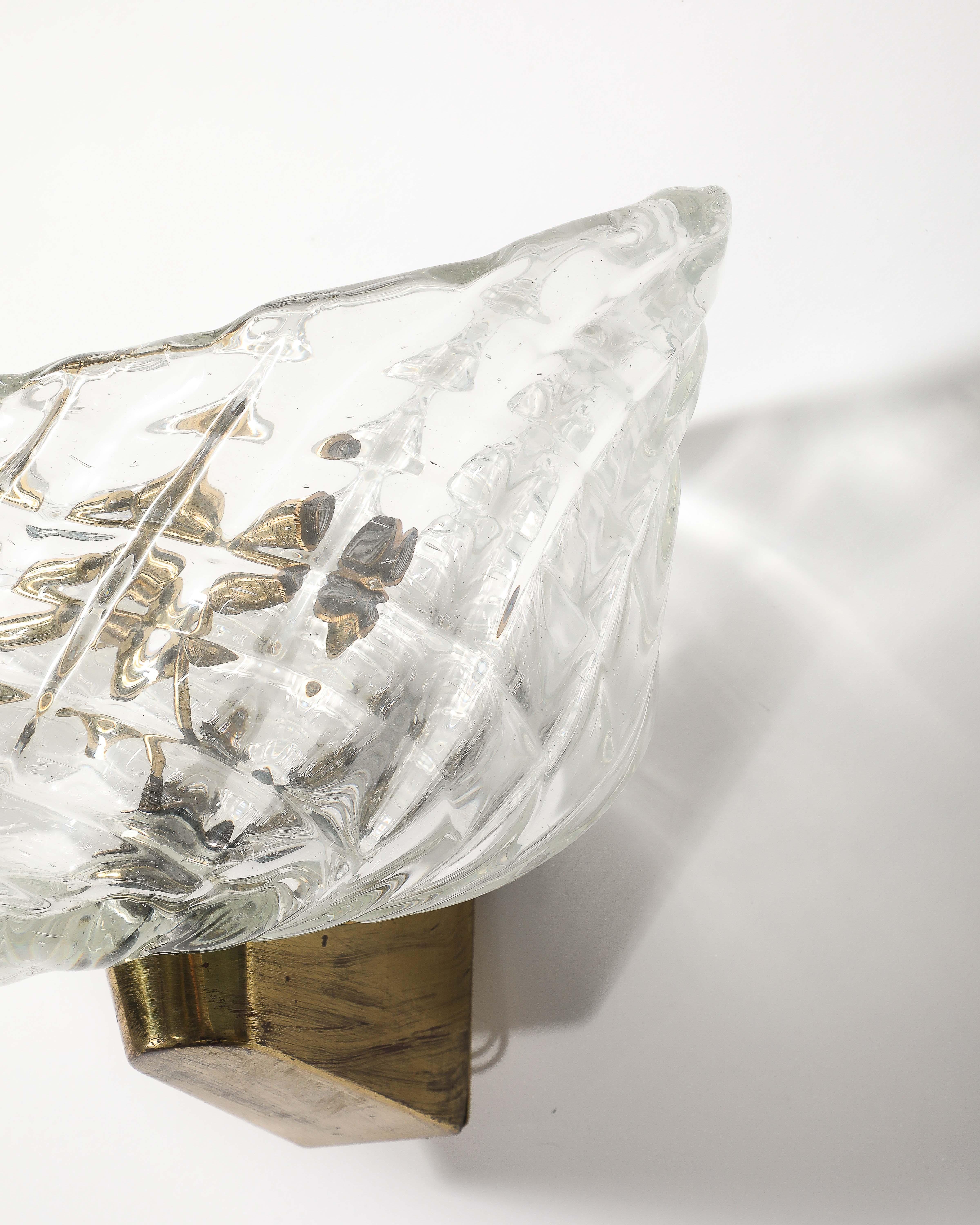 Aplique/Candelabro de cristal de Murano, Italia, c. 1950 en venta 5