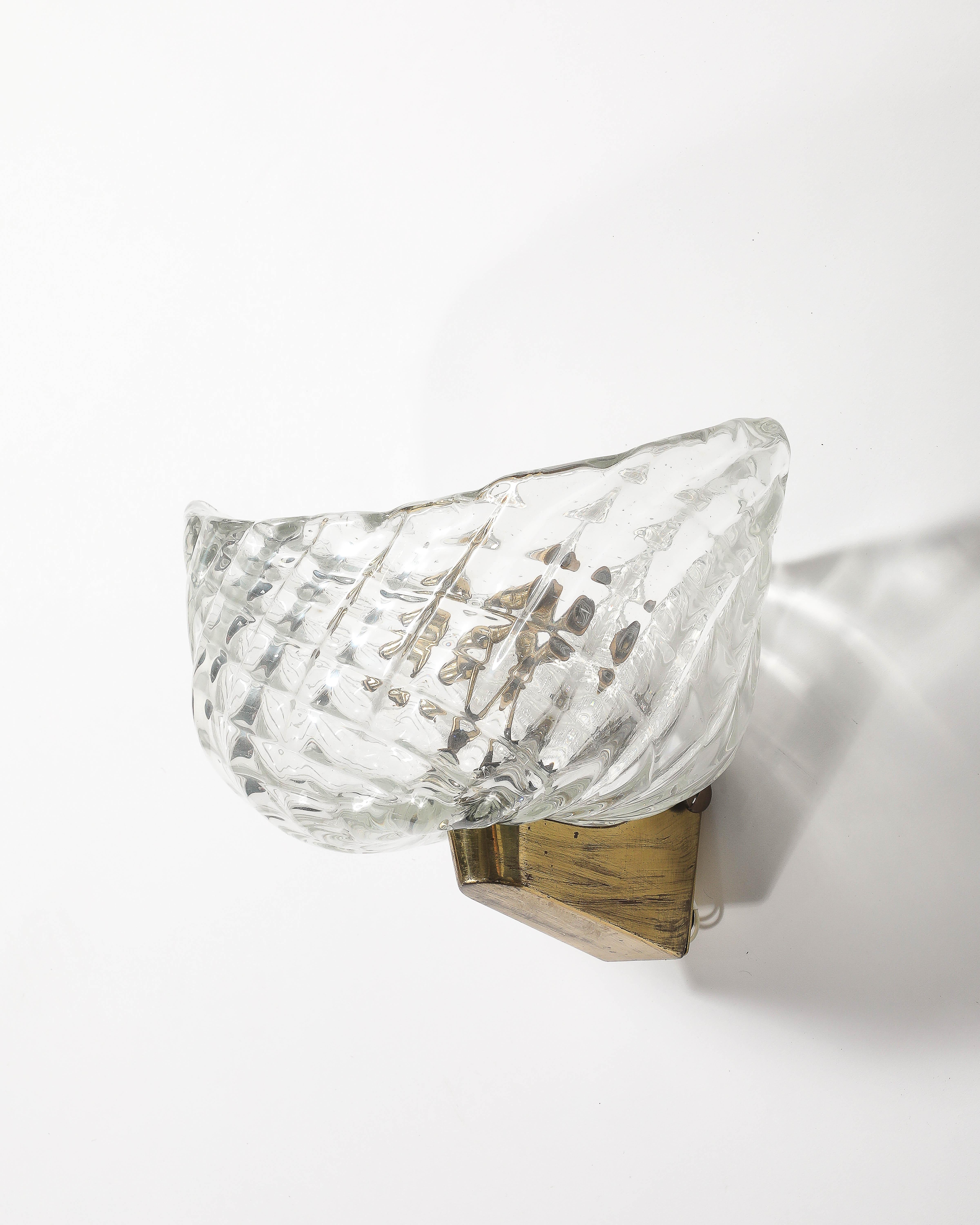 Aplique/Candelabro de cristal de Murano, Italia, c. 1950 en venta 6