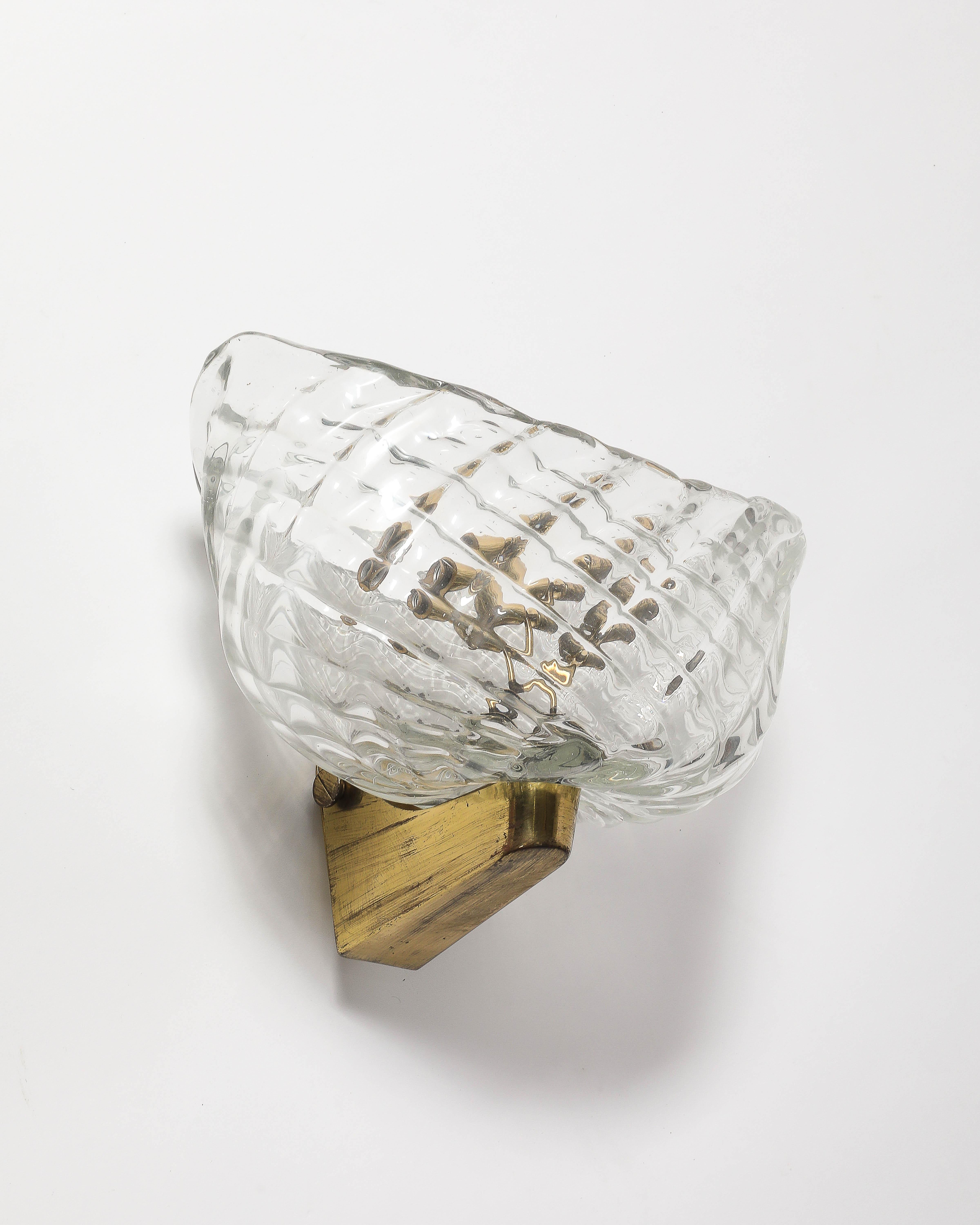 Aplique/Candelabro de cristal de Murano, Italia, c. 1950 en venta 7